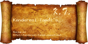 Kenderesi Tamás névjegykártya